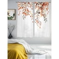 thumbnail image 4 of Sheer Curtains 63 Inches Long, Fall Leaves Light Filtering Window Curtains for Living Room, Farmhouse Orange Eucalyptus Leaf Floral Rod Pocket Voile Sheer Curtain Drapes, 52"W x 63"L, 2 Panels, 4 of 8
