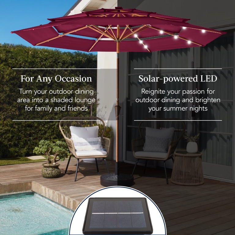 16 patio umbrellas 16ft Market Patio Umbrella w/ Cross Base, Crank, Aluminum Frame –  leesa2f.com main image 1