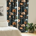 thumbnail image 2 of Ambesonne Floral Curtains, Vintage Flowers Exotic Leaf, Pair of 28"x63", Amber Teal Pale Seafoam, 2 of 5
