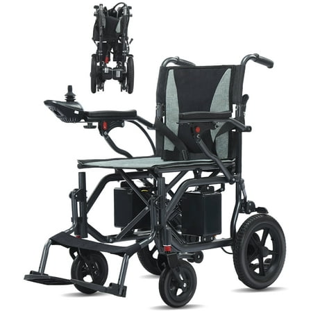 NOMIGO Electric Wheelchair for Adult Lightweight Folding Electric Wheelchair All Terrain Powered Wheelchair for Seniors Compact Portable Airline Approved 330LBS 12AH/12 Miles