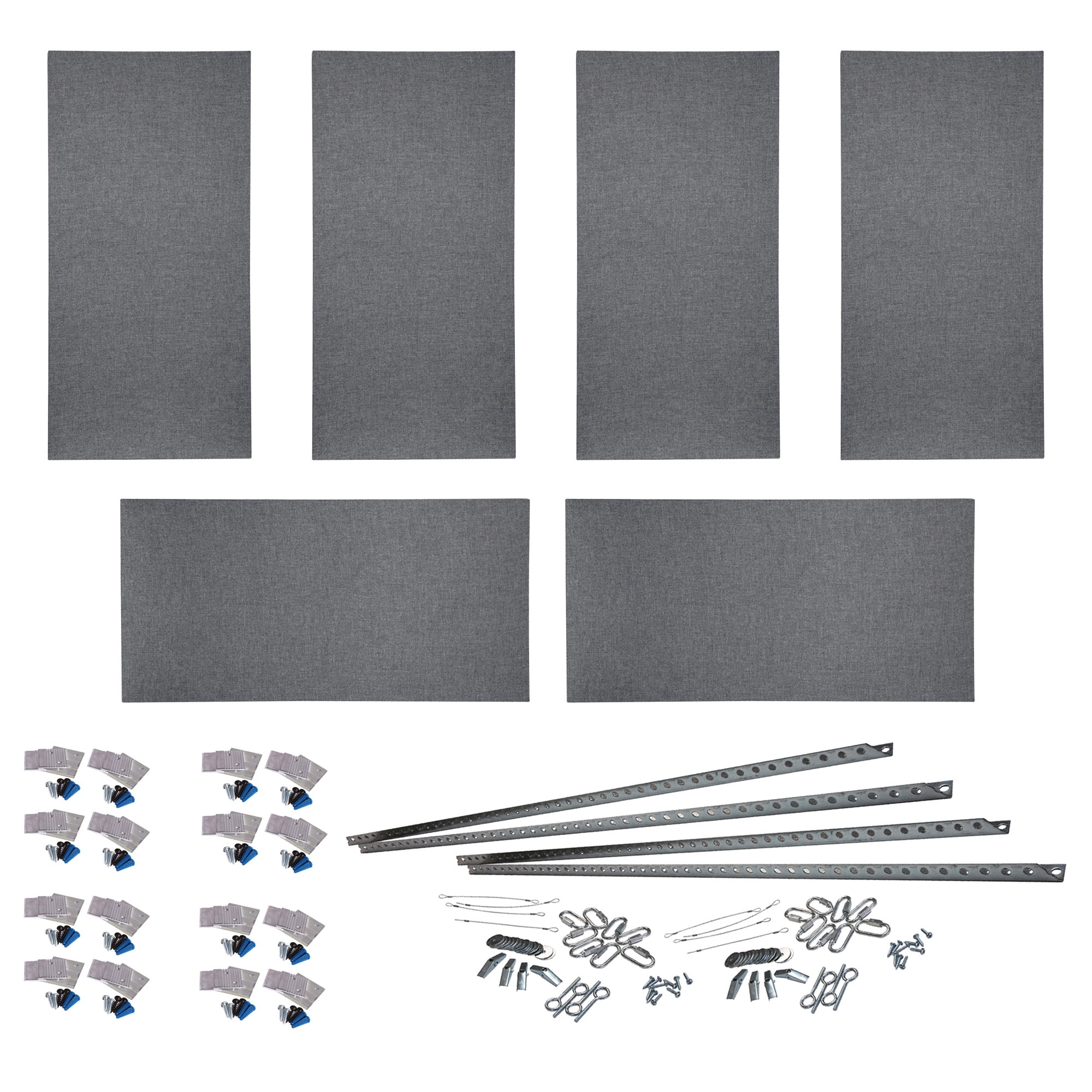 ATS Acoustics Home Office Residential Acoustic Treatment Room Kit Sound Absorbing Acoustic Panel 6 Pack for 50-100 Sq Ft (Charcoal)