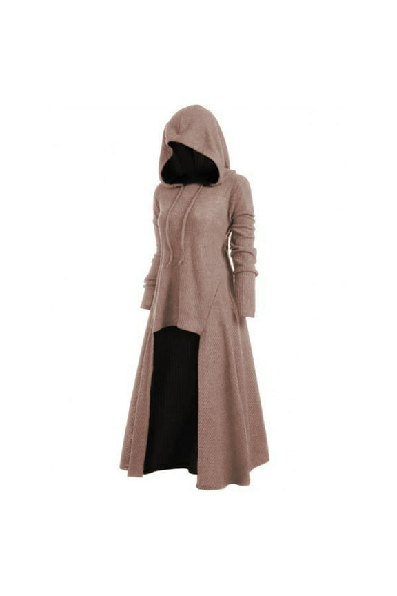 Womens Oversized Sweatshirt Hooded Vintage Gothic Cloak Cape Cosplay Witch Costume Plus Size Robe Drawstring Tunic Tops