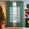 thumbnail image 5 of Fmbmuo Reindeer Sheer Curtains Fade Proof Green Light Filtering Decorations， Rod Pocket Traditional 2 pcs Stain Resistant Window Curtains， Bedroom/Living Room,55 Inch, 5 of 5