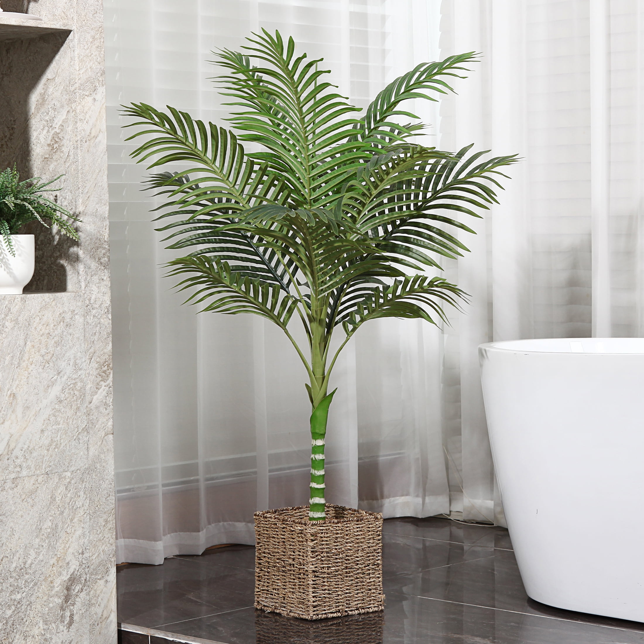 Artificial Golden Cane Palm Plants 4 Feet Fake Tree for Home Decor