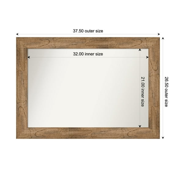 Amanti Art Custom Wall and Bathroom Mirror (26.5 x 37.5 in.), Owl Brown Frame