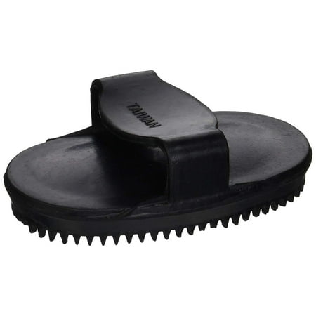 54056 054056 Soft Rubber Curry Brush for Horses, Black, Small, Excellent choice for removing light dust and hairs from the face and other sensitive areas By HORSE AND LIVESTOCK