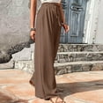 thumbnail image 5 of ZZwxWA Women Casual High Waist Wide Leg Pants Summer Long Solid Boho Yoga Pants Womens Drawstring Lounge Beach Trousers Loose Business Pants, 5 of 6