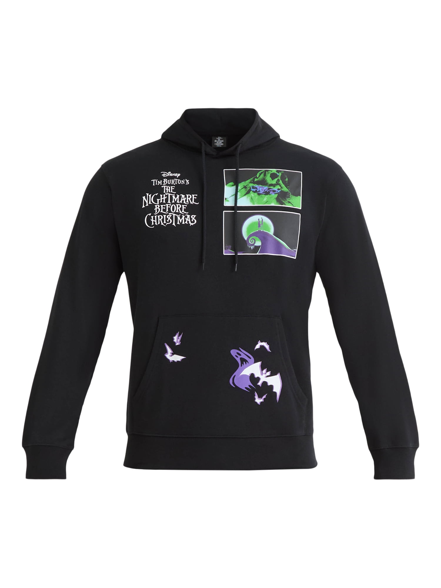 Nightmare Before Christmas Men's and Big Men's Front Back Graphic Hoodie, Sizes XS-3XL