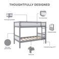 thumbnail image 2 of DHP Adrian Kids' Solid Wood Bunk Bed with Dry Erase Board, Twin over Twin, Navy Blue, 2 of 8