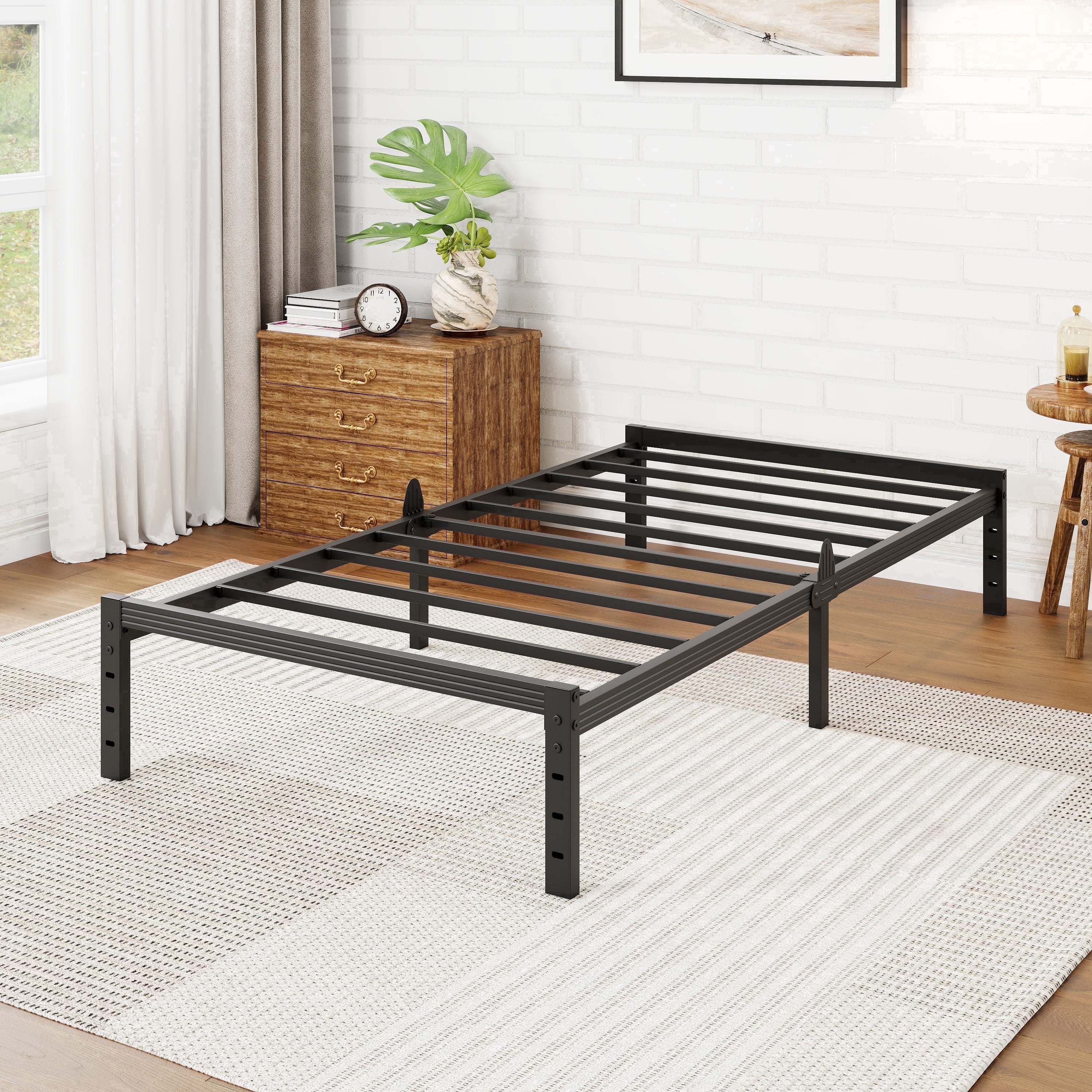 Auroral Zone 12 inch Twin-XL Metal Platform Bed Frame, Heavy Duty Mattress Foundation, No Box Spring Required