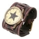 thumbnail image 2 of Reloj de cuero de PU, brazaletes de esfera grande, brazalete de cuero de PU, reloj de pulsera para Halloween, Navidad, cumpleaños, día de San Valentín, negocios informales Marrón Duro Verde Salvador reloj de pulsera, 2 of 9