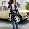 thumbnail image 2 of Fesfesfes Cardigan for Women Long Sleeve Stripes Hooded Knit Cardigan Irregularity Sweater Coat Under $10, 2 of 6