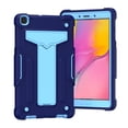 thumbnail image 3 of Dteck Shockproof Case For Samsung Galaxy Tab A 8.0 2019 Model SM-T290 T295, Heavy Duty Rugged Hybrid Case High Impact Full Body Kickstand Protective Cover (no built-in screen protector), Navy + Blue, 3 of 5