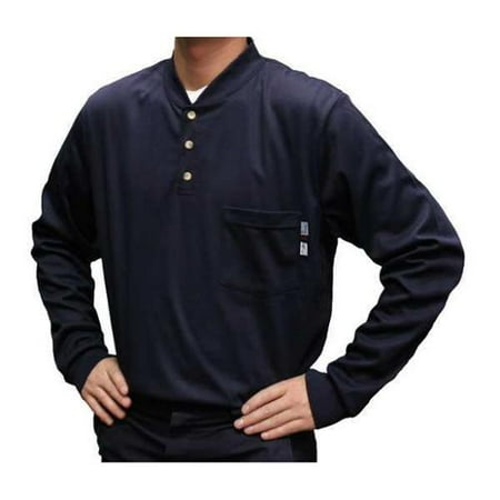 Safety Tip - NATIONAL SAFETY APPAREL Flame Resistant Henley Shirt, Khaki,FR Treated Cotton,XL, C54PABSLSXL