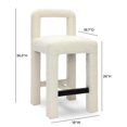 thumbnail image 5 of Pemberly Row Upholstered Fabric Contemporary Accent Cream Boucle Counter Stool, 5 of 6