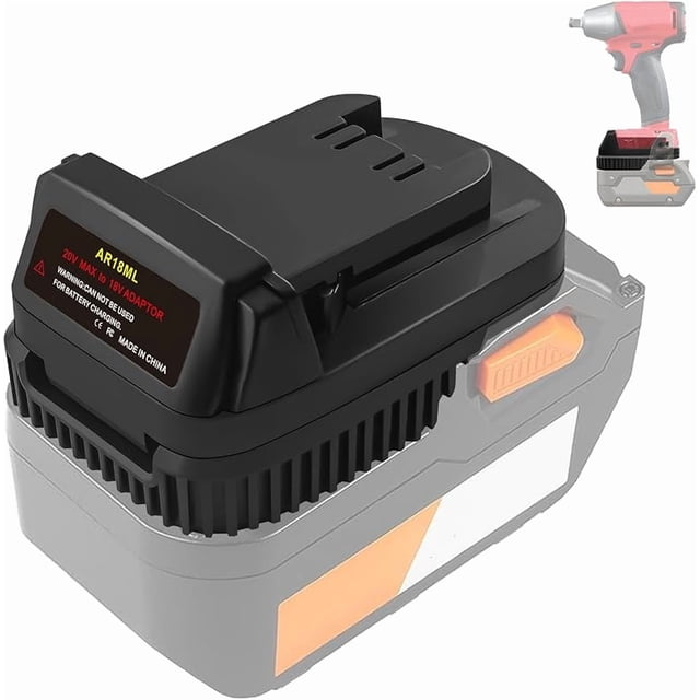 Adapter for Ridgid AEG 18V Battery to for Milwaukee M18 18V Cordless Tools, Use for Ridgid 18V Platform Batteries (Adapter Only)