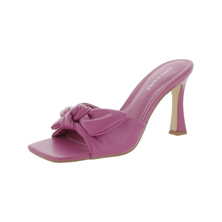 Marc Fisher Womens Demar Faux Leather Peep-Toe Slide Sandals