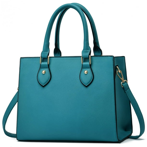 Bolso de mano CHICAROUSAL bandolera para mujer, piel sintética, azul y verde