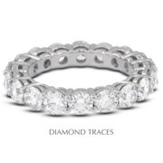 Diamond Traces UD-EWB446-7128 14K White Gold 4-Prong Setting 1.26 Carat Total Natural Diamonds Basket Eternity Ring