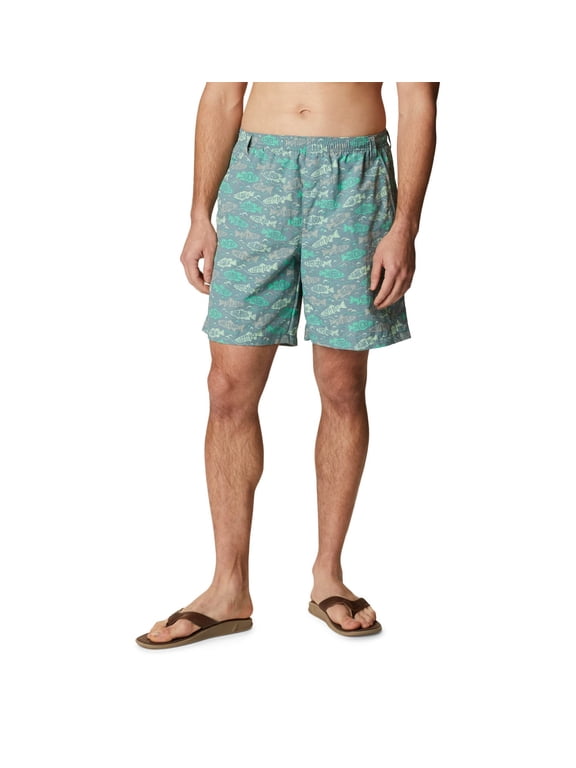 Men's Super Backcast Water Short, Safari Fishfinder Print, Small