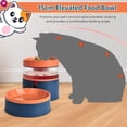 thumbnail image 4 of Cat Water Dispenser Food Feeder, 2 in 1 Automatic Pet Water Dish & Self Feeding Bowl, 1L Drinker Bottle for Cat Dog Puppy Kitten, Blue Orange, 4 of 9