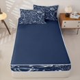 thumbnail image 4 of Homewish Football Sports Zipper Full Size Comforter Sets with Fitted Sheet and 2 Pillowcases, Navy Star Zipper Bedding Set for Boys and Girls, Navy Reversible, 4-Piece, 4 of 6