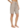 thumbnail image 3 of Only Moment Womens Casual Shorts Bamboo Nodes Cotton Casual Elastic High Waisted Wide Leg Cute Dressy Beach Shorts 2026 Vacation Beach Clothes Womens Swim Shorts Beige,XL, 3 of 6