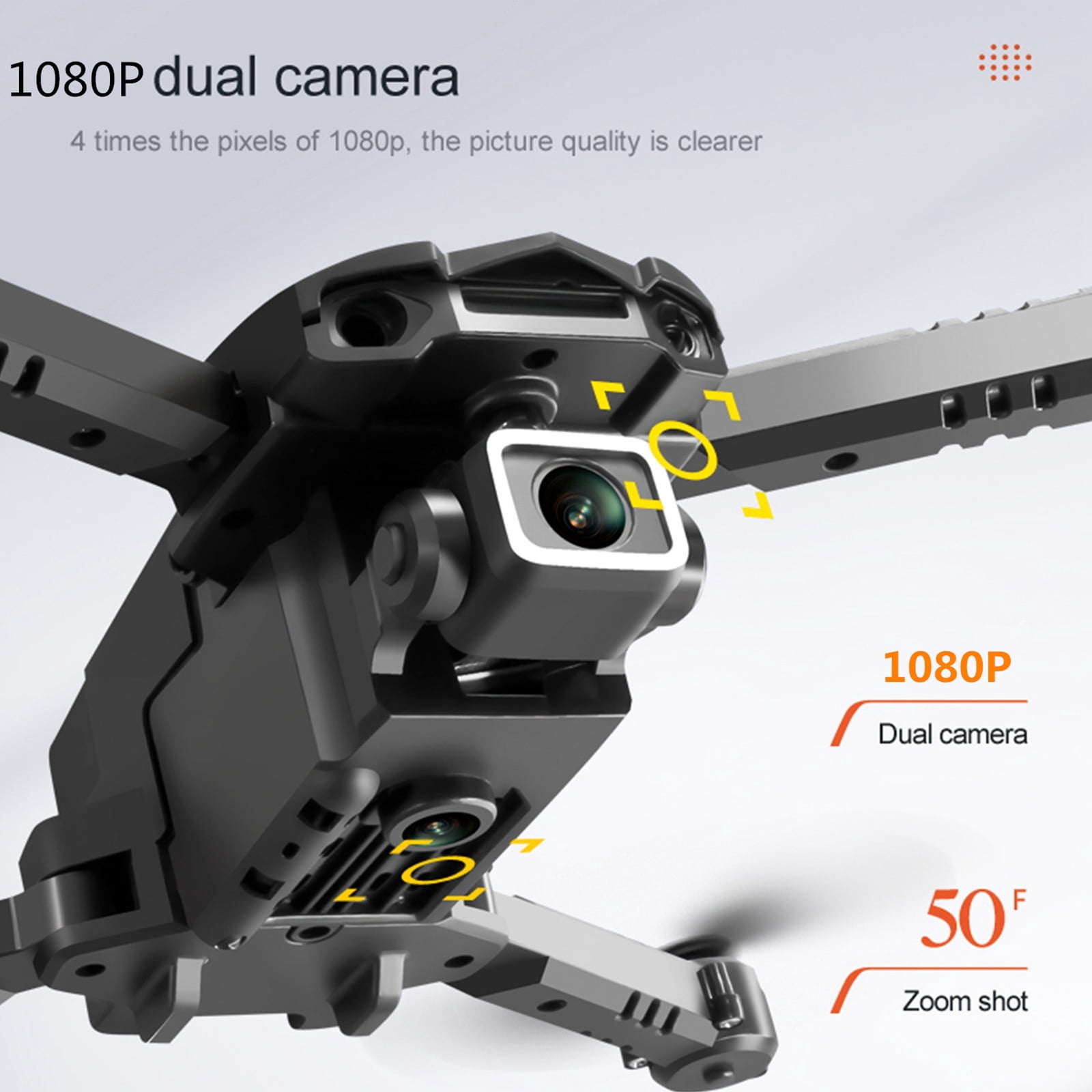 Drone 1080P Camera 3 Sided Obstacle Avoidance Quadcopter, 6CH Fixed Height Altitude Hold, WiFi FPV Gesture Photo 360 Stunt, 150M Remote 10 Min Flight Mini Foldable Toy
