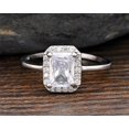thumbnail image 2 of Eclet Jewels Radiant Cut Excellent 2.1 Ct Diamond Ring For Her - White Gold Over 14K Silver Diamond Ring - Engagement Wedding Halo Ring For Women's - Ever & Ever Halo-Style Engagement Ring for Her, 2 of 8