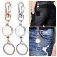 thumbnail image 3 of 3Pcs Badge Reel Key Ring Retractable Heavy Duty Portable ID Card Keys Anti-lost Metal Backpack Hanging Keychain Easy Pull Buckle, 3 of 6