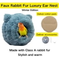 thumbnail image 3 of Warm Bird Nest Soft Faux Rabbit Fur Bird Breeding Nest Snuggle Hut Parakeet House Bed for Budgie Lovebird Parrot, 3 of 9