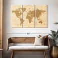 thumbnail image 3 of Elephant Stock Amber World Map Wall Art - Horizontal Multi Panel Canvas - Living Room Wall Decor - Map Multi Panel - Brown And Beige Decor - 50" x 32", 3 of 8