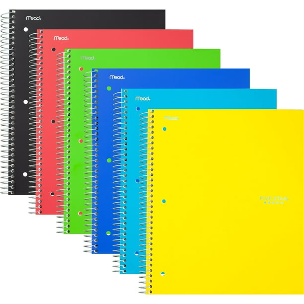 Five Star Wirebound Notebook 2 Subject College Ruled 11 x 8 12 Assorted ...