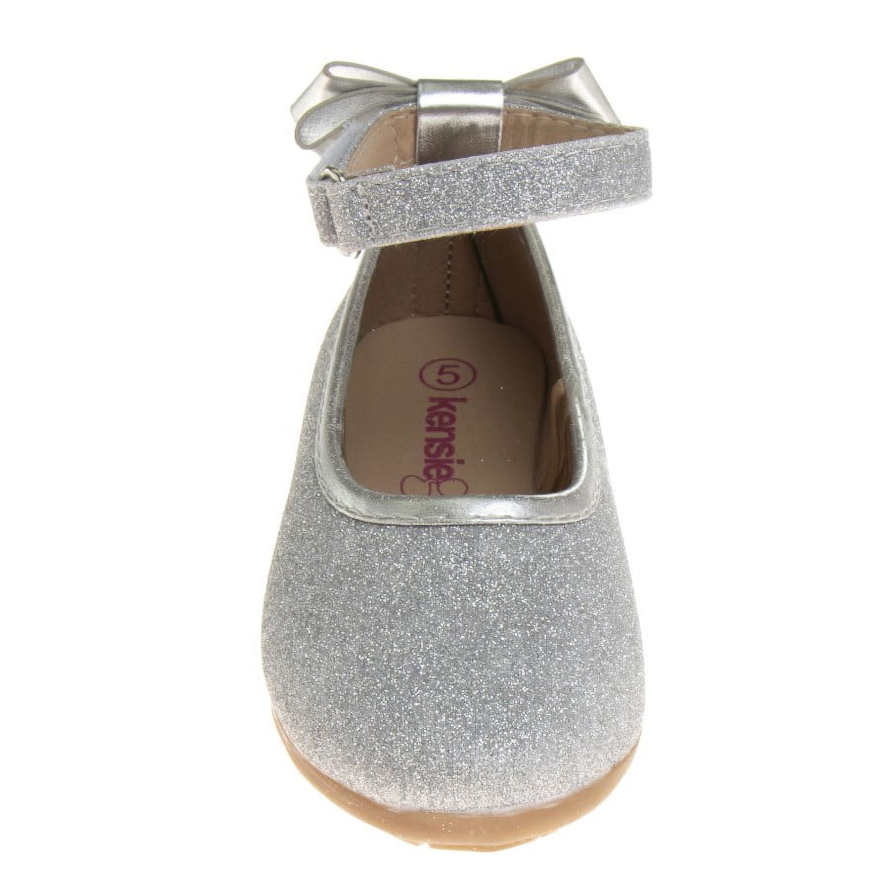 Kensie Girl Little Kids Ballerina Flats, Silver, 3