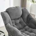 thumbnail image 4 of PAPROOS Accent Chair with Ottoman, Upholstered Fabric Reading Chair with Armrests, Footrest and Side Pocket, Modern Lounge Chair Comfy Lazy Chair for Living Room, Leisure Sofa Chair Set, Gray, 4 of 12