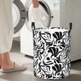 thumbnail image 4 of Large Laundry Basket with Handles - vibrant boho flower black white Kids Baby Dirty Clothes Laundry Hamper for Bedroom Aesthetic, 4 of 5