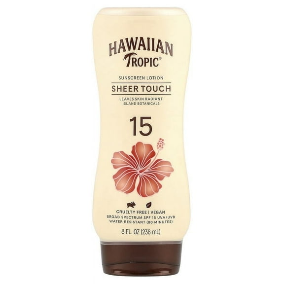 Hawaiian Tropic, Sheer Touch, Lotion Sunscreen, Ultra Radiance, SPF 15, 8 fl oz Pack of 4