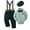Green, variant on CARETOO Baby Boy Formal Clothes Outfit 0-24M Suspender Pants Bowtie Beret Hat Cotton Fabric 4pcs Set