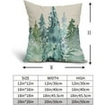 thumbnail image 5 of Watercolor Blue Green Christmas Tree Pillow Covers 20x20 Set of 2 Rustic Style Nature Forest Print Winter Decorative Throw Pillows Outdoor Farmhouse Linen Pillowcase Holiday Square Cushion Case, 5 of 6