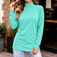 thumbnail image 4 of ZGRBOU Mock Turtleneck Tops for Women Fall Winter Basic Long Sleeve Shirts Soft Stretchy Layering Tee Plus Size, 4 of 5