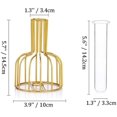 thumbnail image 2 of Glass Propagation Station with Metal Frame, Gold Flower Vase, Test Tube Vase for Hydroponic Plant, Small Bud Vase for Home Kitchen Office Table Top Decor, 2 of 7