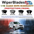 thumbnail image 2 of 2003 Honda Pilot Beam Wiper Blades Wipers w/1yr Warranty (Set of 3) w/Rear Wiper, 2 of 5