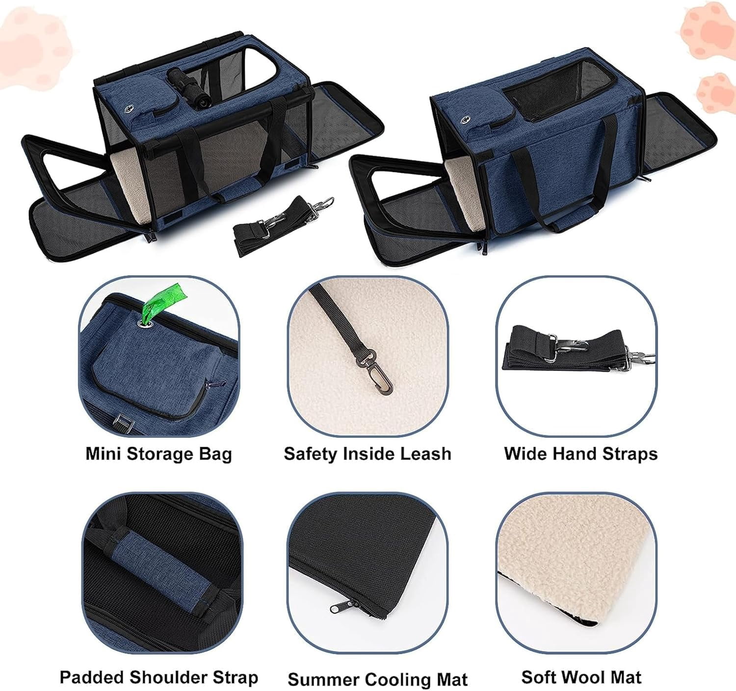 Pet Carrier for Large and Medium Cats, Soft-Sided Pet Carrier for Big Medium Cats and Puppy Dog Carriers Cat Carriers, Pet Privacy Protection Travel Carrier