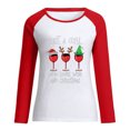 thumbnail image 4 of Camiseta informal de manga larga con cuello redondo y estampado navideño de retazos de primavera para mujer Fridja  bvmnju1501, 4 of 6