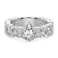 thumbnail image 4 of IGI Certified 4 Carat Pear Shape Lab Grown Diamond Engagement Ring | 14K White Gold | Skylar Side Stone Encrusted Diamond Ring | FG-VS Quality Friendly Diamonds, 4 of 6