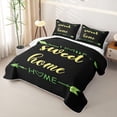 thumbnail image 3 of meiyoeat Rustic Home Sweet Quilt King for Adults Men Women, Arrow Quote King Coverlet Set, Black, 3 Pieces, 3 of 7