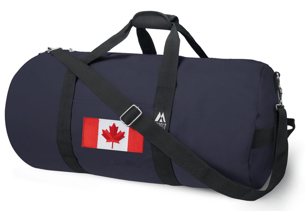 Canadian Flag Duffel Bag or Canada Flag Gym Bag with Strong Metal Hardware