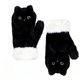thumbnail image 1 of CaiYueKe Black Cat Plush Warm Gloves - Windproof Thermal Gloves with Faux Fur Lining for Cycling Driving Touchscreen, Cold Weather Handwear Outdoor Sports for Men Women, 1 of 8