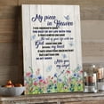 thumbnail image 3 of My Piece in Heaven Canvas Wall Art – Floral Meadow & Butterfly Design, Memorial Quote for Loss of Loved One, Sympathy Gift, 3 of 4