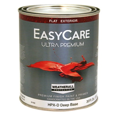 EasyCare HPXD-QT Ultra Premium Exterior WeatherAll Latex Paint, Flat Deep Base, 1 Qt. - Quantity 1